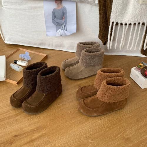 BEILIXUAN 小土豆加绒勃肯靴毛毛短靴女2025冬季保暖羊羔毛雪地靴