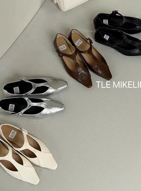 TLE MIKELIN 韩式方头玛丽珍鞋女2026新款T字扣带浅口内增高单鞋