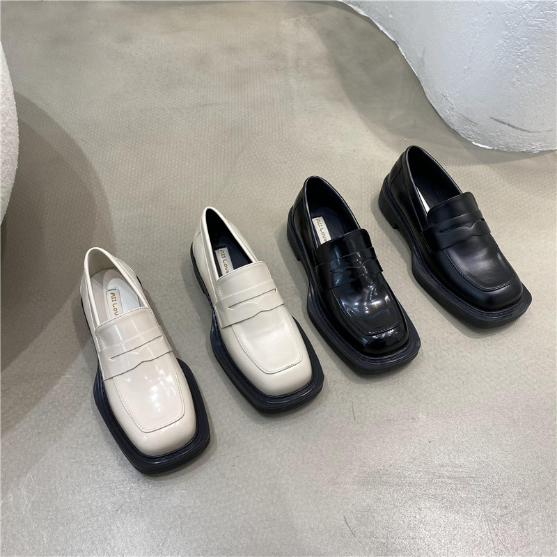 方头英伦风乐福鞋子韩版