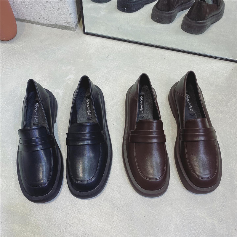 厚底复古风低帮乐福鞋