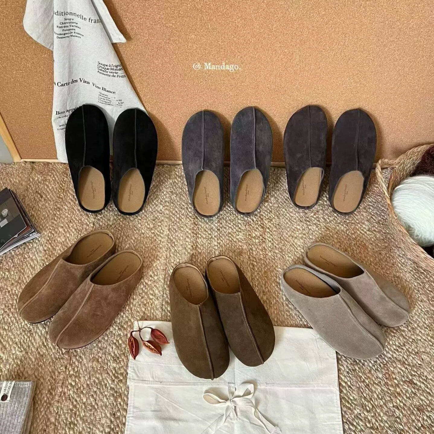 MandagoDesign芒大果日常百搭内增高厚底鞋懒人包头半拖鞋女
