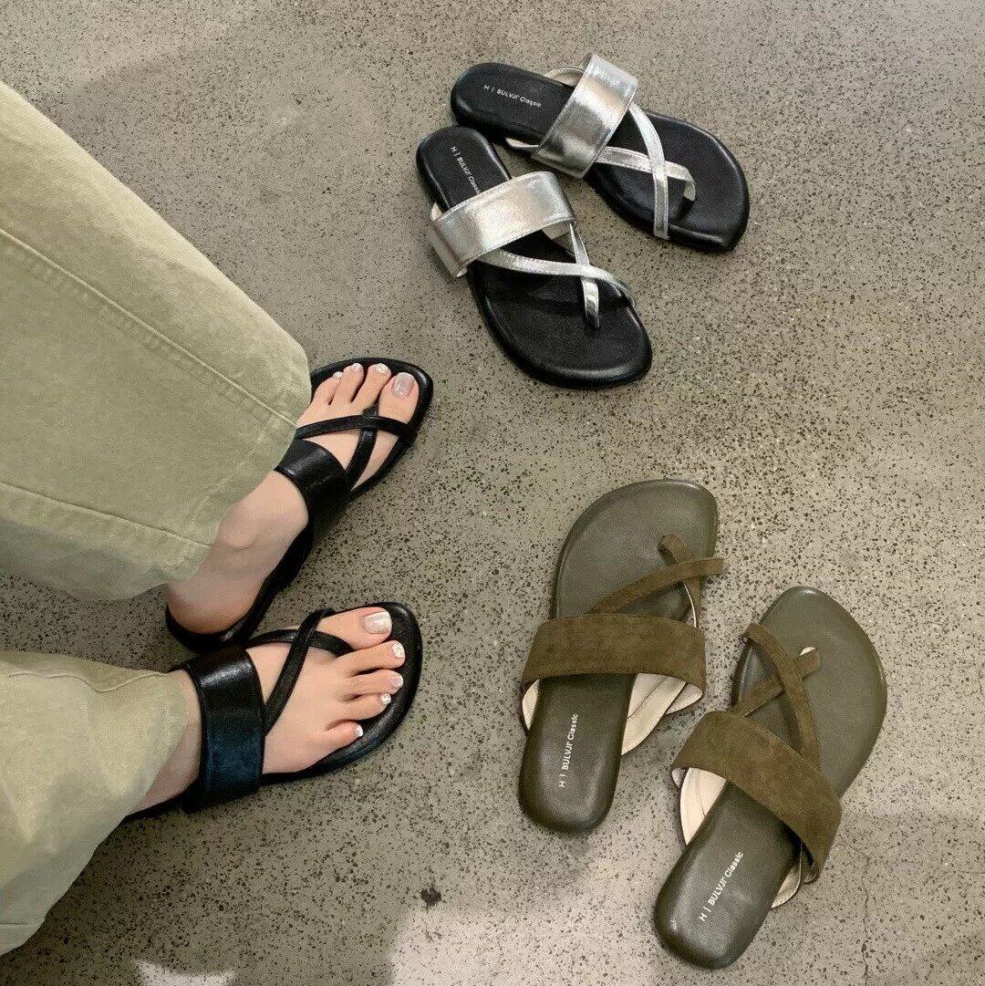 BULVJI布履季 软糯糯~百搭又耐看 懒人夏日夹趾凉拖女夏一字拖鞋