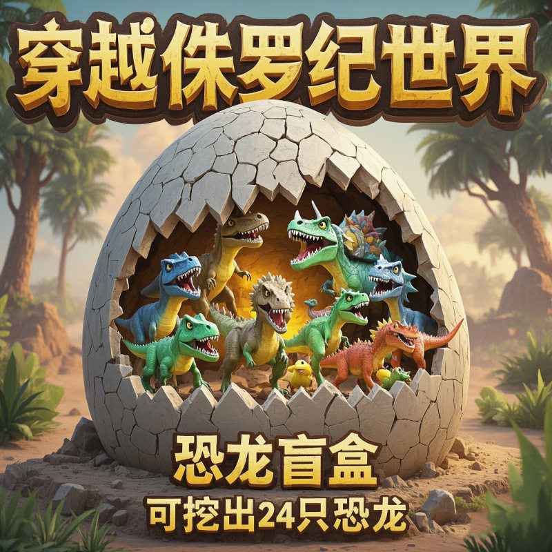 巨型恐龙蛋玩具考古挖掘儿童手工石化化石diy盲盒,玩具/童车/益智/积木/模型,挖宝玩具,淘宝优惠券,粉丝福利购,淘宝优惠卷