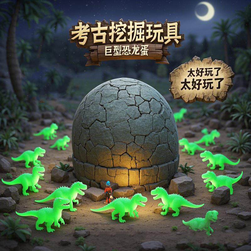大号发光恐龙蛋儿童 DIY 手工玩具男女童智力开发盲盒礼品考古挖,玩具/童车/益智/积木/模型,挖宝玩具,淘宝优惠券,粉丝福利购,淘宝优惠卷