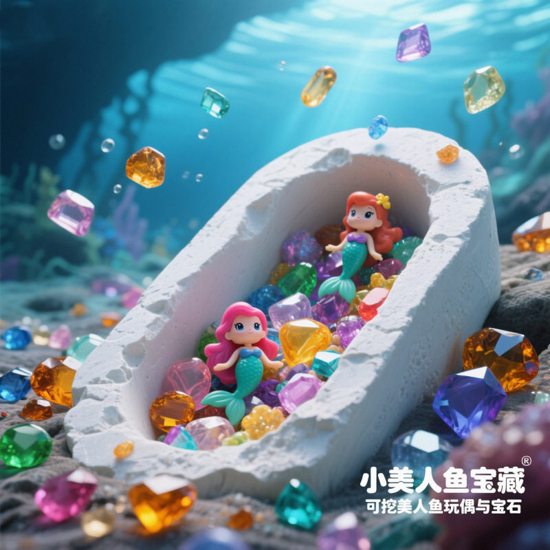 儿童考古挖掘DIY玩具海洋卡通美人鱼神秘宝藏宝石适合到岁,玩具/童车/益智/积木/模型,挖宝玩具,淘宝优惠券,粉丝福利购,淘宝优惠卷