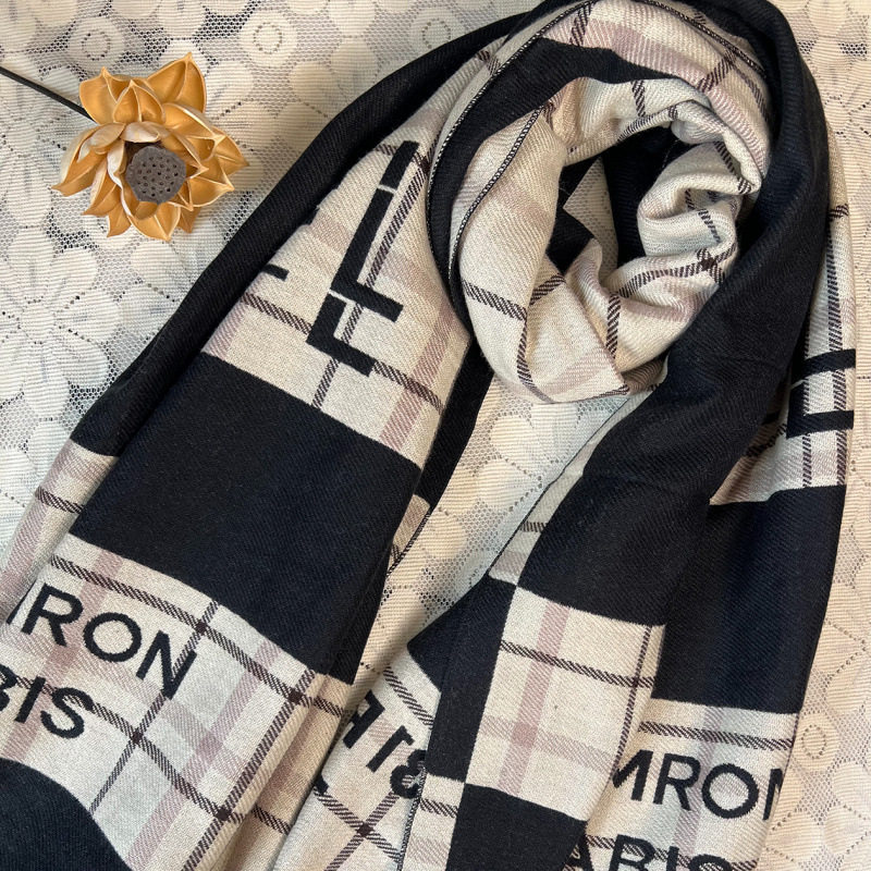 秋冬新款韩版百搭网红情侣保暖围巾围脖轻奢时尚高定男女同款经典