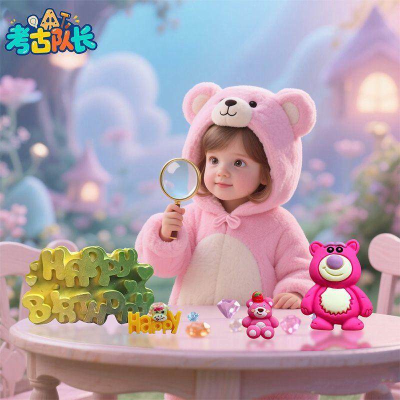 考古挖宝盲盒可爱莓熊玩具女孩动手动手工DIY卡通发掘宝藏,玩具/童车/益智/积木/模型,挖宝玩具,淘宝优惠券,粉丝福利购,淘宝优惠卷