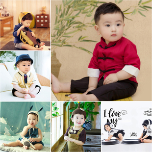 男宝宝周岁照摄影服装出租1-23岁婴儿童影楼写真拍照道具主题衣服