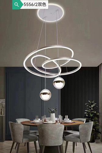 餐厅吊灯后现代客厅灯轻奢北欧创意圆环大厅灯饰大气餐吊卧室灯具