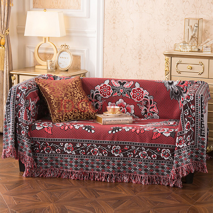 复古老式线毯防滑加厚沙发巾