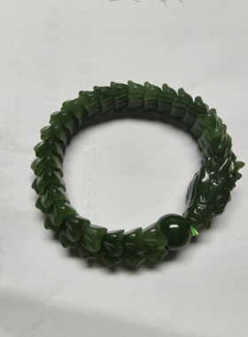 天然玉石和田玉碧玉俄料老货龙骨手串男款精品手链