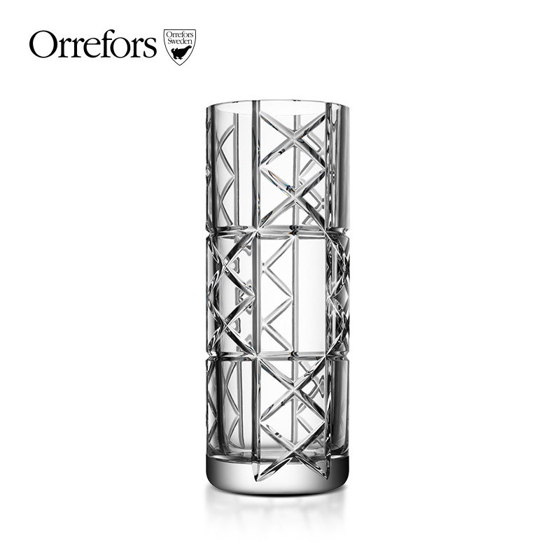 Orrefors 进口水晶玻璃 EXPLICIT透明花瓶北欧式家居客厅插花摆件