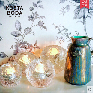 Kosta Snowball进口水晶玻璃创意简约家居摆件雪球烛台浪漫 Boda