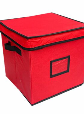 大红色有盖收纳箱 儿童玩具储物箱杂物筐 衣物内整理箱31 31 31CM