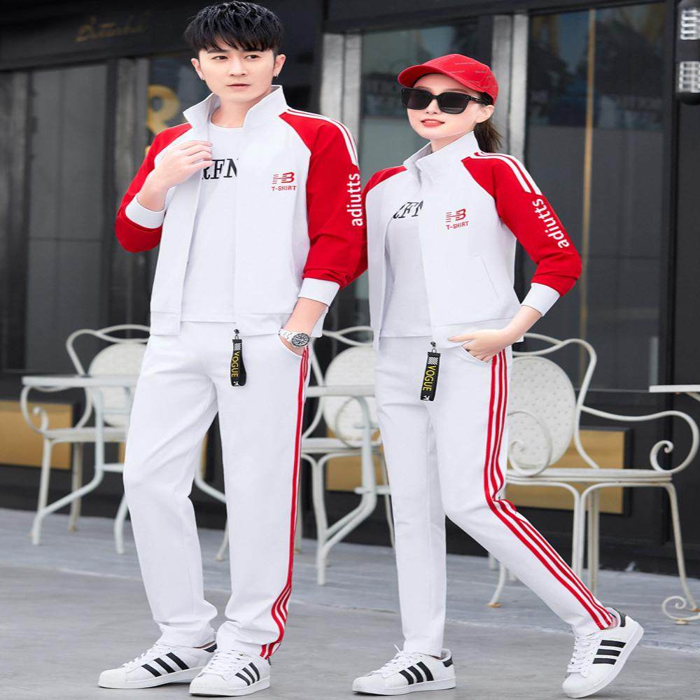 休闲情侣装2022新款时尚运动套装男女春秋开衫卫衣跑步服三件套潮,运动服/休闲服装,跑步套装,淘宝优惠券,粉丝福利购,淘宝优惠卷