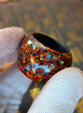 纯天然扳指漆器纯手工中国风男女