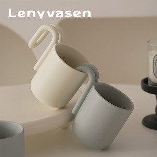 北欧ins陶瓷杯咖啡杯马克杯创意手柄家用办公喝水杯子 Lenyvasen
