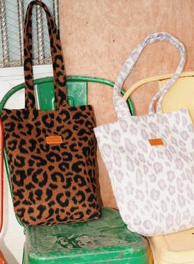 野菓WildeFrüchte.2025秋冬通勤百搭托特包包豹纹羊毛托特单肩包