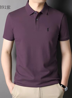 尊勝专柜正品2025新品POLO商务休闲纯色短袖翻领棉质t恤