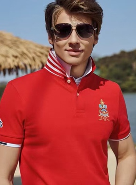 尊勝品牌正品短袖t恤男士2025夏季新款棉质POLO简约休闲英伦风