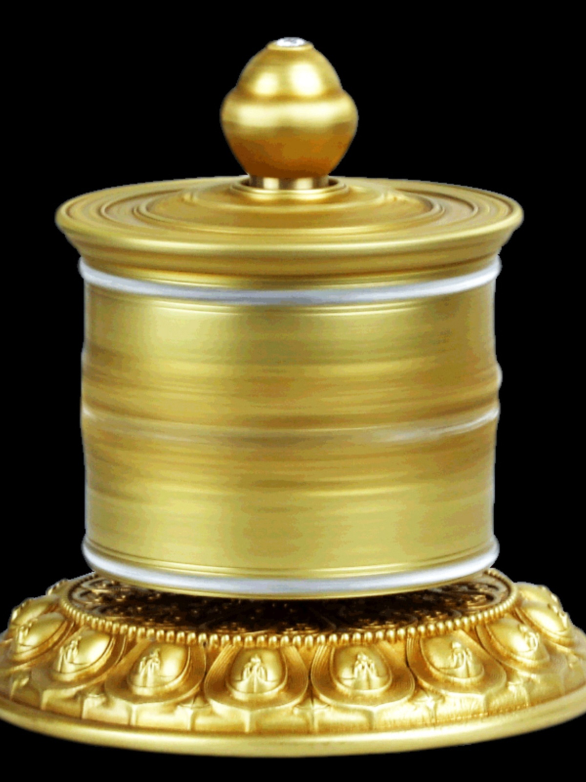 慧宝指捻纯铜佛堂桌面摆件转轮筒