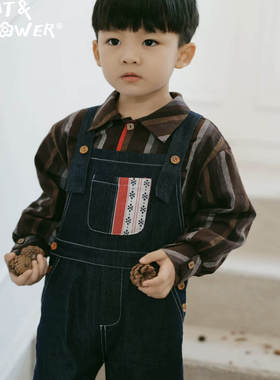 Cat&Flower儿童经典英伦美式条纹绅士男女同款百搭美拉德条纹衬衫