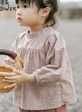 Cat&Flower户外田园风耐磨亲肤纯棉透气舒适休闲时尚柔软甜美衬衫