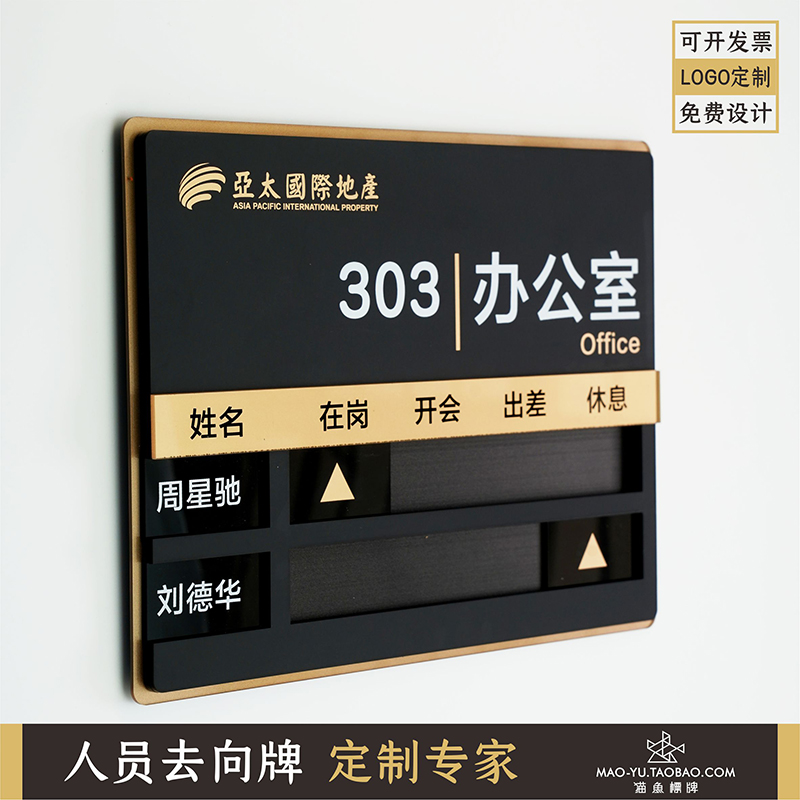 高端可更换创意董事长办公室门牌