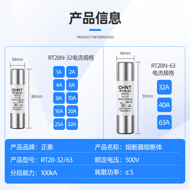 正泰陶瓷熔断器熔断芯子RT28-32/63插入式保险丝10*38保险管14*51 鲜花速递/花卉仿真/绿植园艺 洒水/浇水壶 原图主图