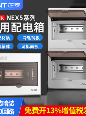 正泰配电箱家用明装暗装漏电空气开关保护盒NEX5C冷轧钢4位强电箱