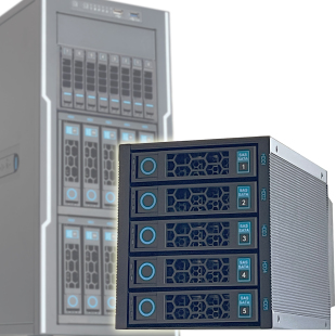 臻龙5盘位热插拔模组电脑机箱3光驱位转换硬盘笼子带背板存储扩展