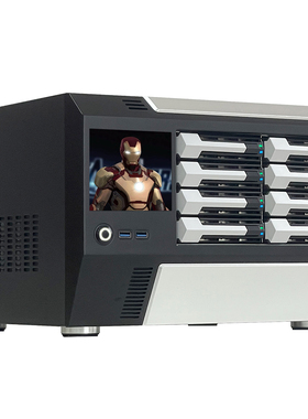 8盘位nas机箱8盘MATX带背板热插拔SATA硬盘SAS全高PCI槽FLEX电源