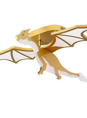 独特卧室灯新款恐龙喷火龙吸顶灯少儿房间男孩创意卡通装饰灯飞龙