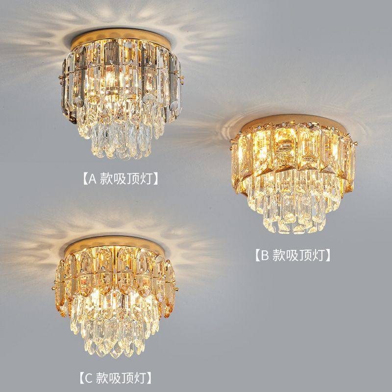 入门玄关灯 过道水晶灯2026年新款走廊过道灯轻奢衣帽间阳台灯