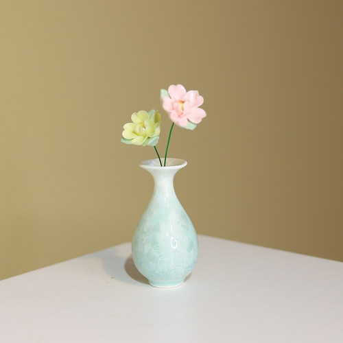 迷你冰晶瓷小花瓶摆茶台书桌