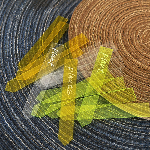 透明PVC植物标签亚克力多肉块根园艺插牌塑料一字标牌花盆标签