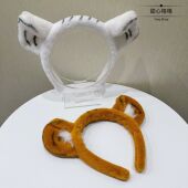 出口日本 防滑可爱老虎耳朵洗脸发箍化妆敷面膜毛绒简约乐园头箍