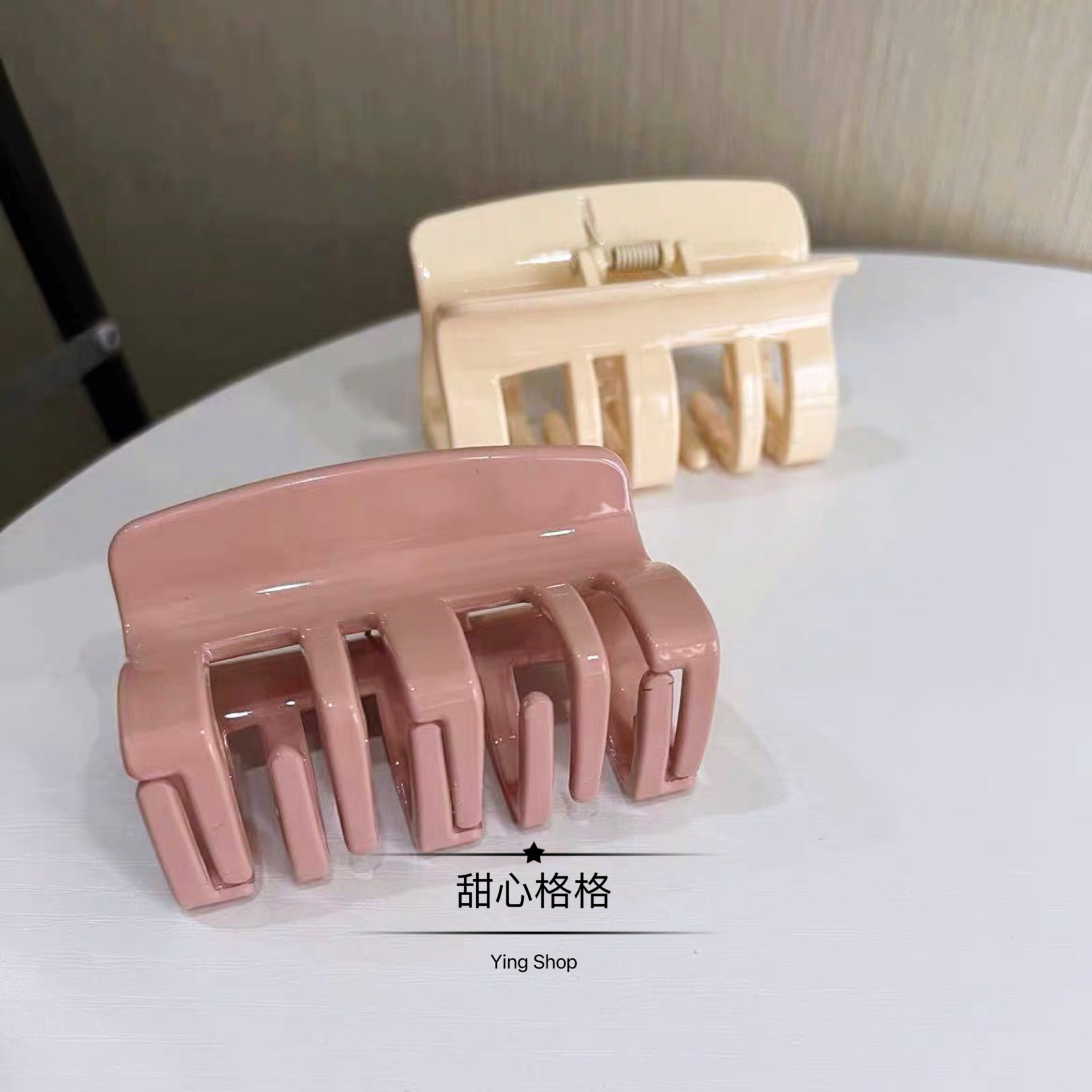 粉色抓夹女方形中号发夹ins网红