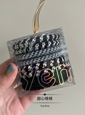 超好用～基础黑色编织皮筋高弹力发圈耐用加粗头绳高马尾扎发发绳
