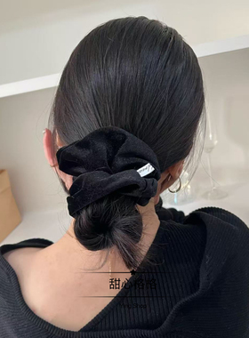 黑色丝绒大肠发圈大号新款气质丸子头头绳女生扎头发头圈发绳发饰