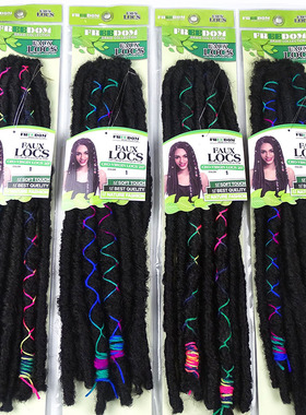 freedom crochet fauxlocs braid非洲女黑色辫子假发afro braidi