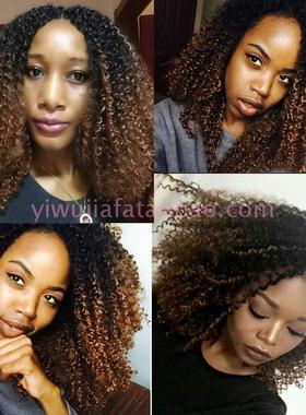 非洲脏辫女卷假发Kinky Curl Twist Marley Crochet Braids hair