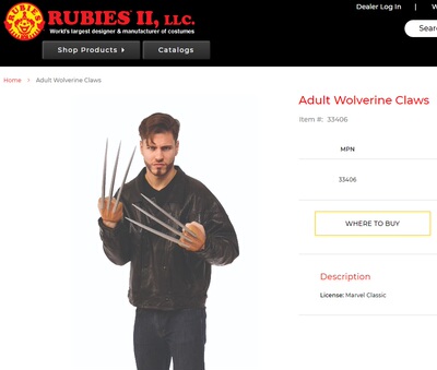 #成人豪华金刚狼手爪 X战警  Wolverine Claws