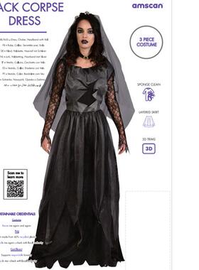 #M码黑色僵尸新娘 Balck Corpse
