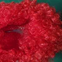 # Adult wearing red wig Clown Hat thumbnail 3