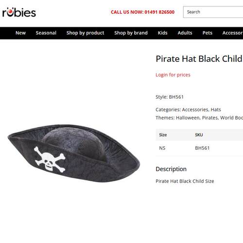 儿童豪华海盗帽ChildPirateHat