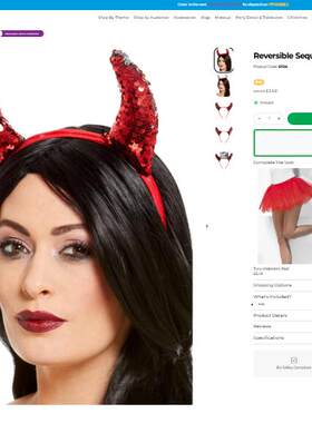 双色亮片魔鬼角发箍DevilHorns