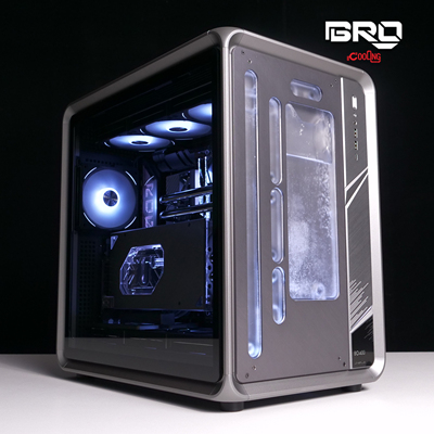 BRO定制 乔思伯BO400海景房金属拉丝分体式水冷游戏电脑主机方案