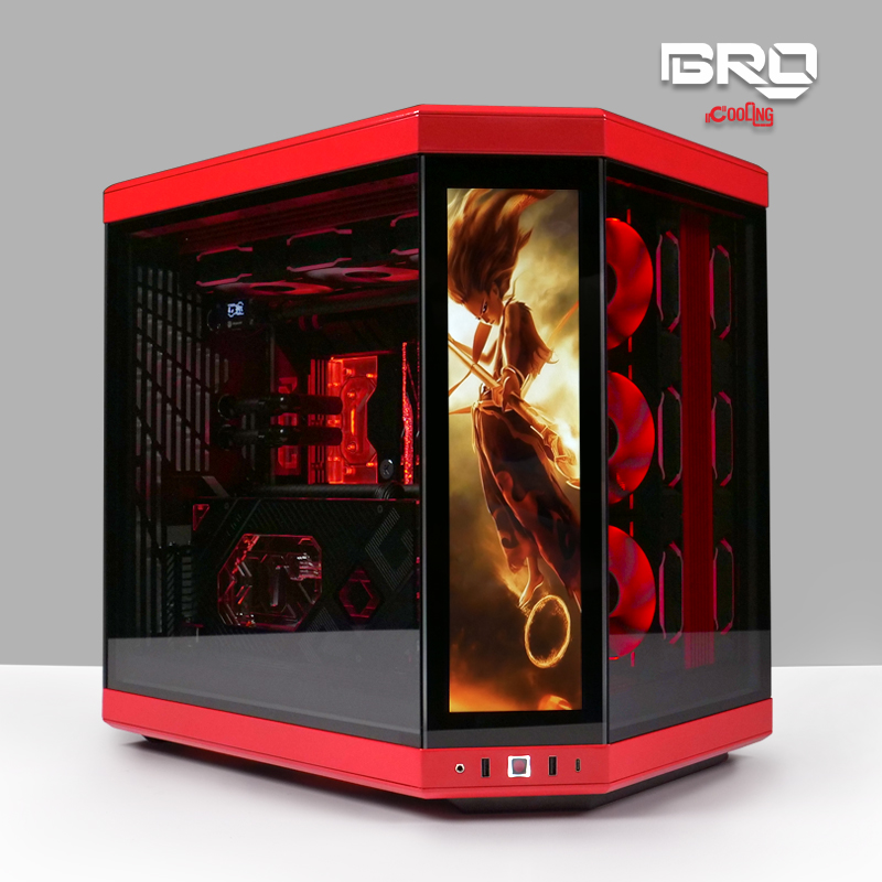 BRO私人定制 HYTE Y70TI海景房定制哪吒主题分体水冷电脑游戏主机