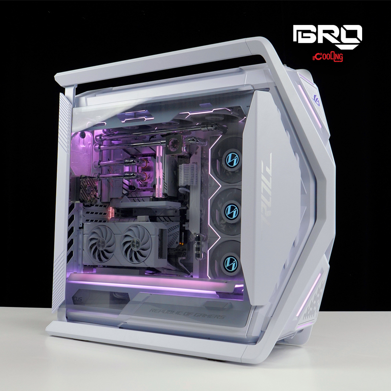 华硕ROG创世神全家桶AMD 9800X3D电脑分体水冷台式游戏ai主机LK1